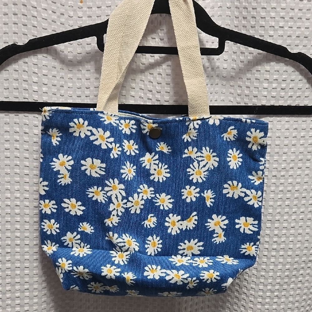 Floral Blue Tote Bag